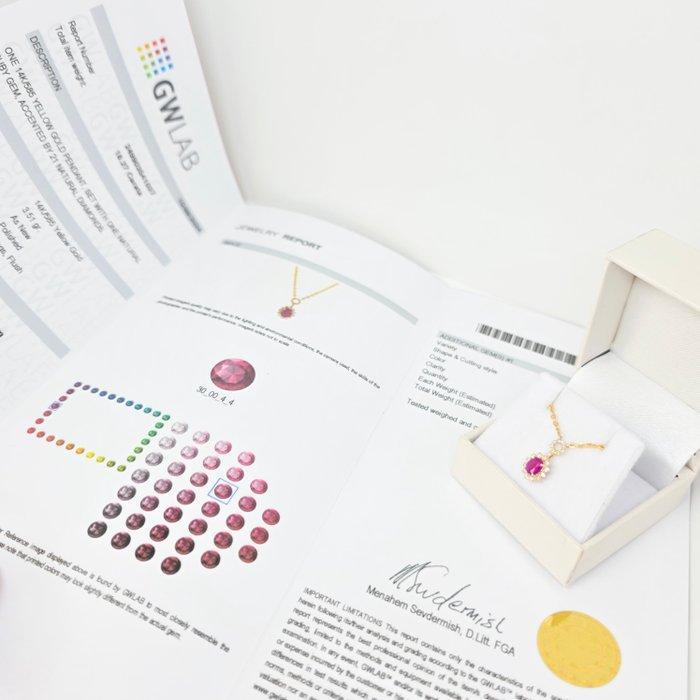 Zonder Minimumprijs - Hanger - 14 karaat Geel goud - 0.74ct., Handtassen en Accessoires, Antieke sieraden