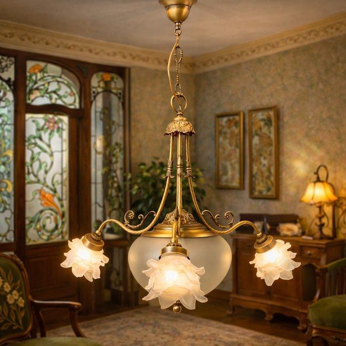 Plafondlamp - Messing, Antiquités & Art, Curiosités & Brocante