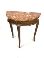 Bijzettafel - Hout, Marmer - Halvemaan console tafel, Antiek en Kunst