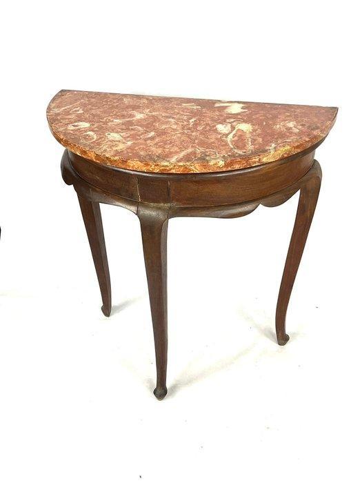 Bijzettafel - Hout, Marmer - Halvemaan console tafel, Antiek en Kunst, Antiek | Overige Antiek