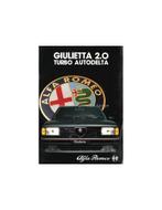 1983 ALFA ROMEO GIULIETTA 2.0 TURBO AUTODELTA BROCHURE DUITS, Ophalen of Verzenden