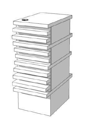 *TIP*  Toonbank met blokjes smal zonder plank C-PMC-004, Zakelijke goederen, Kantoor en Winkelinrichting | Winkel en Inventaris