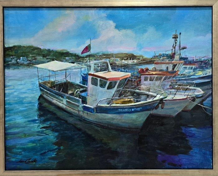 École Française (XX) - Port tranquille, Antiek en Kunst, Kunst | Schilderijen | Klassiek