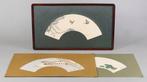 Fan-Shaped Woodblock Prints – Butterflies in Play, Twin