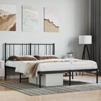 vidaXL Bedframe met hoofdbord metaal zwart 160x200 cm, Huis en Inrichting, Verzenden, Nieuw