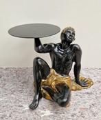 Exceptionnel Sculpture Blackamoor - Bijzettafel - Glas, Hout, Antiek en Kunst