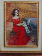 Anna Novak (1951) - Ragazza al pianoforte, Antiek en Kunst, Kunst | Schilderijen | Modern