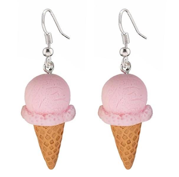 Fako Bijoux - Oorbellen - IJsjes - Hoorntjes - Roze, Handtassen en Accessoires, Oorbellen, Verzenden