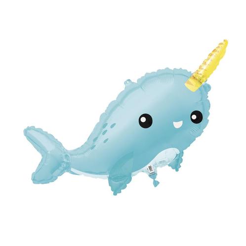 Helium Ballon Walvis Leeg 94cm, Hobby en Vrije tijd, Feestartikelen, Nieuw, Verzenden