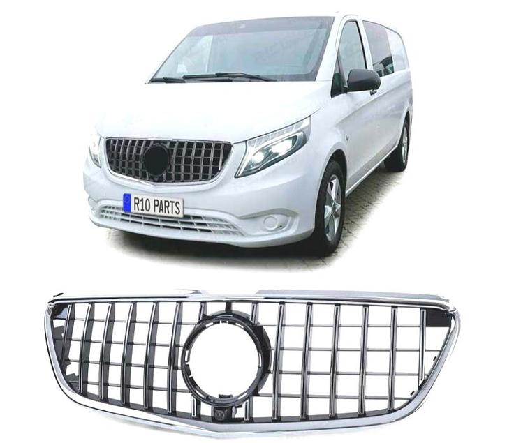 CALANDRE MERCEDES V W447 14-19 NOIR CHROMÉ LOOK AMG, Auto-onderdelen, Carrosserie, Verzenden