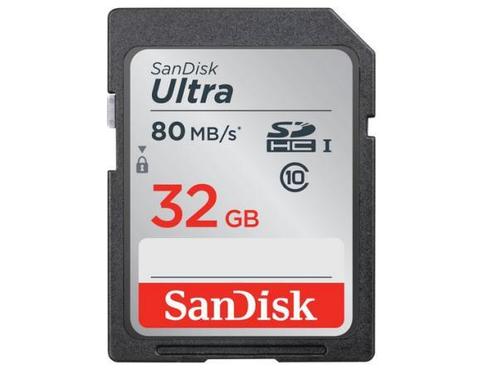 Veiling - Geheugenkaart sandisk sdhc ultra 32 go 120 mo, Audio, Tv en Foto, Foto | Geheugenkaarten, Gebruikt