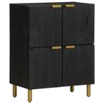 vidaXL Dressoir 60x33x75 cm bewerkt hout zwart, Huis en Inrichting, Verzenden, Nieuw