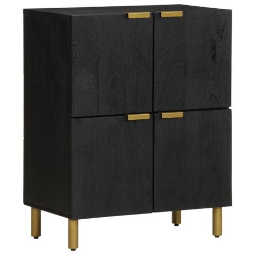 vidaXL Dressoir 60x33x75 cm bewerkt hout zwart, Huis en Inrichting, Woonaccessoires | Cd- en Dvd-rekken, Nieuw, Verzenden