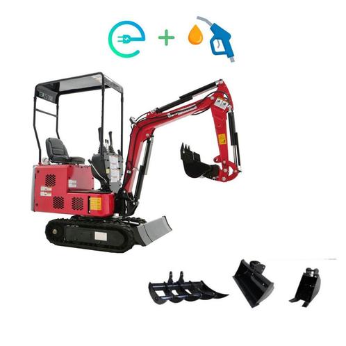 hybride Minigraafmachine benzine, en  elektrisch, 810 kg, Articles professionnels, Machines & Construction | Grues & Excavatrices