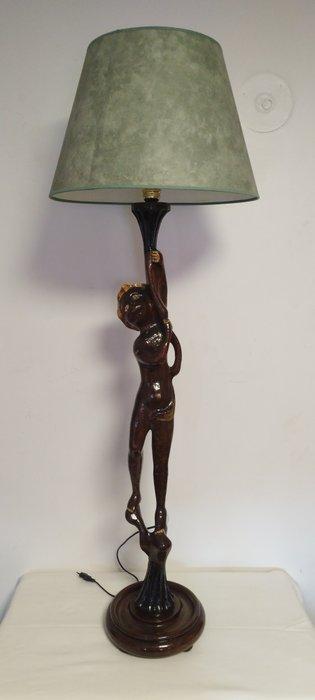 Artisan - Lamp - vrouw - hard hout, Antiek en Kunst, Curiosa en Brocante