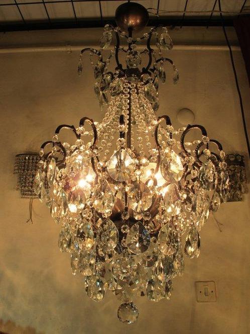 Lustre - Cristal - Lustre en cristal ancien, Antiek en Kunst, Antiek | Verlichting