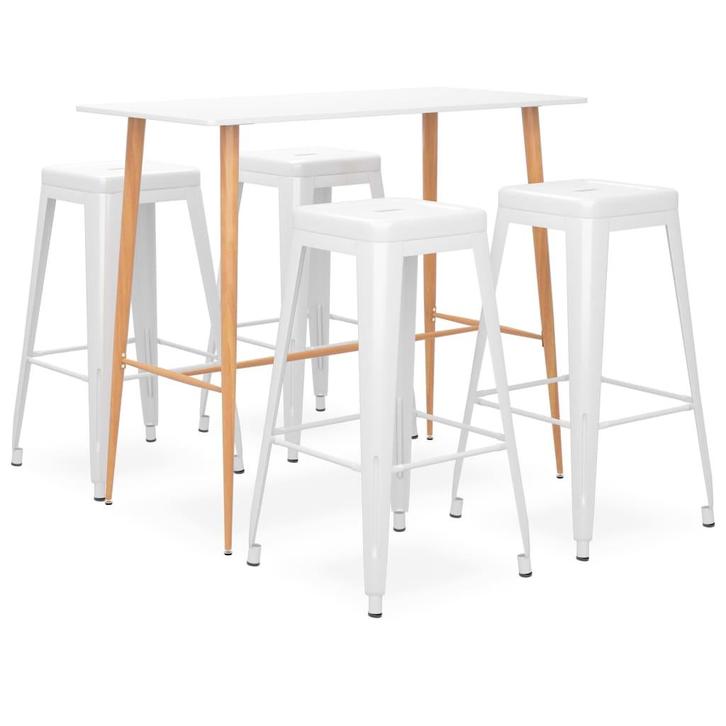 vidaXL 5-delige Barset wit, Huis en Inrichting, Complete eetkamers, Nieuw, Verzenden
