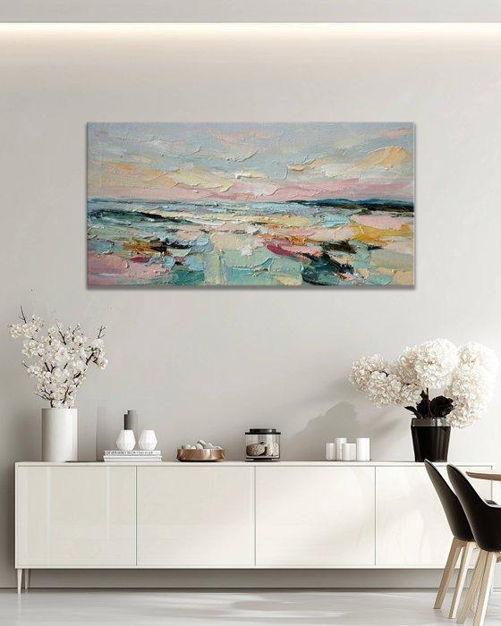 StefanoArt - Pastel Drift Sea, Antiek en Kunst, Kunst | Schilderijen | Modern