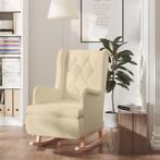 vidaXL Fauteuil met massief rubberwood schommelpoten stof, Huis en Inrichting, Verzenden, Nieuw