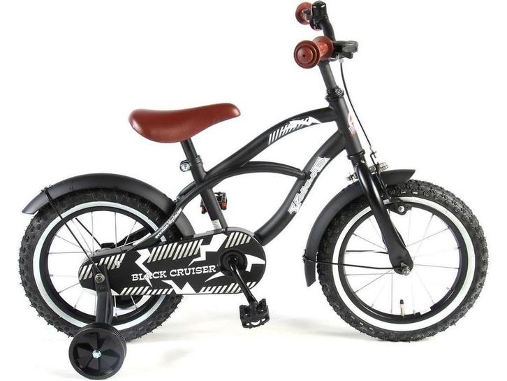 Volare Black Cruiser - Kinderfiets - 14 inch - Zwart - 95%, Fietsen en Brommers, Fietsaccessoires | Fietsstoeltjes, Zo goed als nieuw