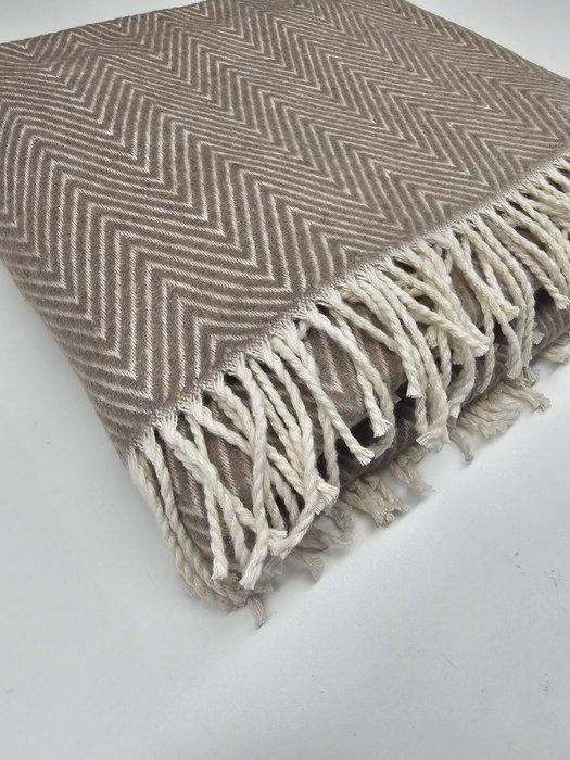 Grande Plaid exclusief in gemengd katoen, licht en donker, Antiek en Kunst, Curiosa en Brocante