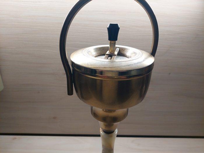 Asbak - Messing, Onyx - Vintage staande asbak in messing en, Antiek en Kunst, Kunst | Designobjecten