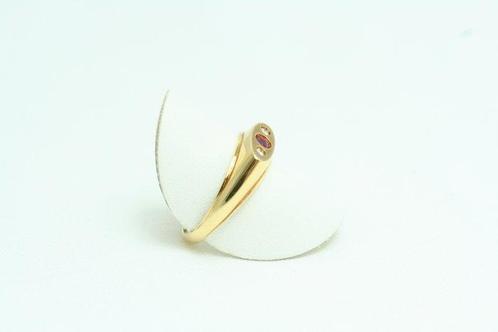 Bague - 18 carats Or jaune Rubis - Diamant - Trilogie Anello, Handtassen en Accessoires, Ringen