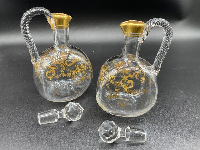 Baccarat - Karaf (2) - Kristal - een paar karaffen, Antiek en Kunst, Antiek | Meubels | Tafels