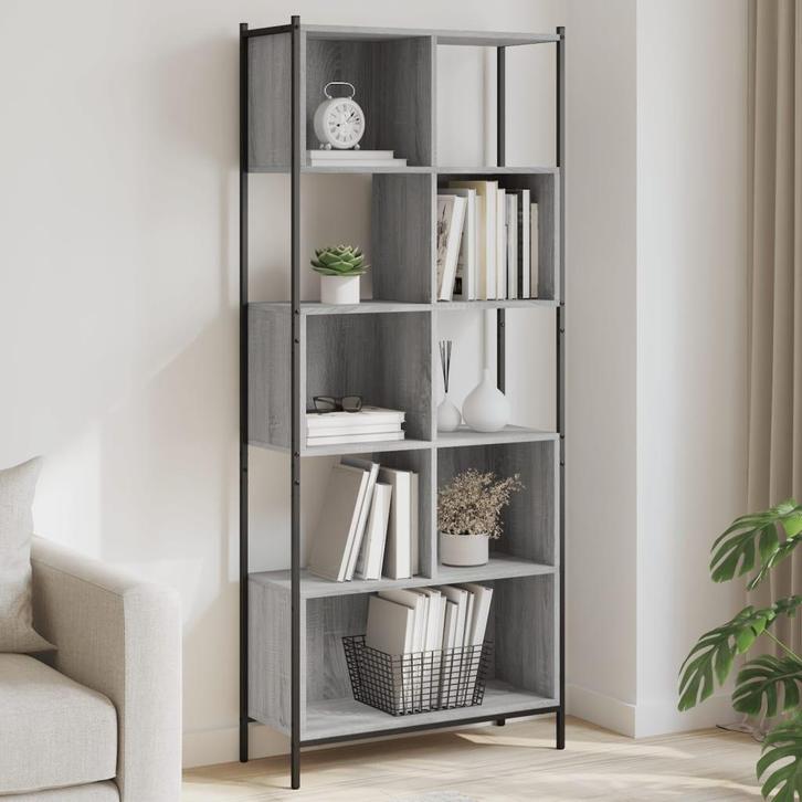 vidaXL Boekenkast 72x28x172 cm bewerkt hout grijs sonoma, Huis en Inrichting, Kasten | Boekenkasten, Nieuw, Verzenden