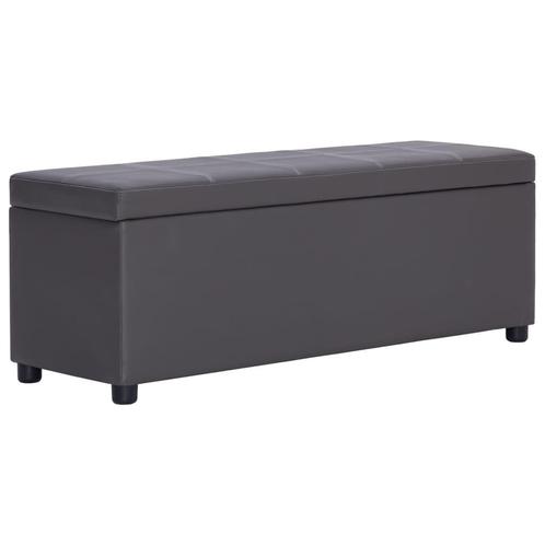 vidaXL Bankje met opbergvak 116 cm kunstleer grijs, Huis en Inrichting, Overige Huis en Inrichting, Nieuw, Verzenden