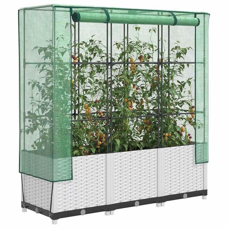 vidaXL Plantenbak verhoogd met kashoes 120x40x138 cm, Tuin en Terras, Bloempotten, Nieuw, Verzenden