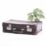 Vintage zwarte koffer | Oude brocante reiskoffer | bagage