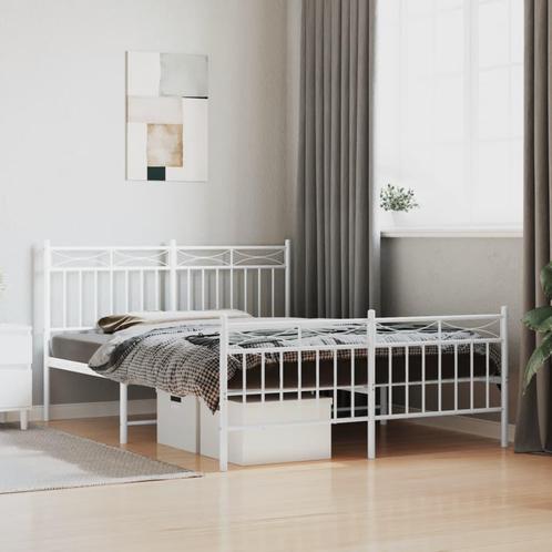 vidaXL Bedframe met hoofd- en voeteneinde metaal wit 140x200, Huis en Inrichting, Slaapkamer | Bedden, Nieuw, Verzenden
