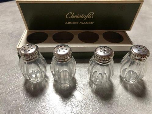 Christofle - Zout- en pepervaatjes (4) - Kristal, Zilver, Antiek en Kunst, Antiek | Meubels | Tafels