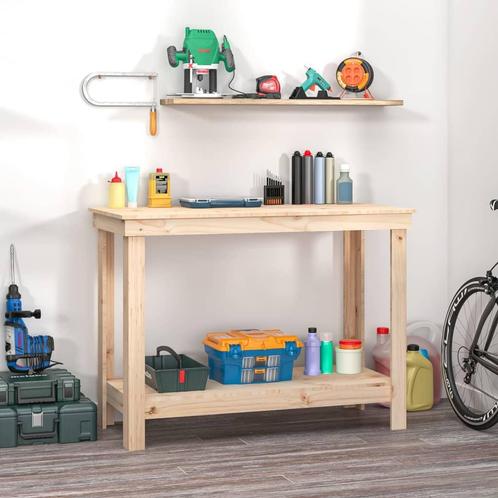vidaXL Werkbank 110x50x80 cm massief grenenhout, Doe-het-zelf en Bouw, Werkbanken, Nieuw, Verzenden