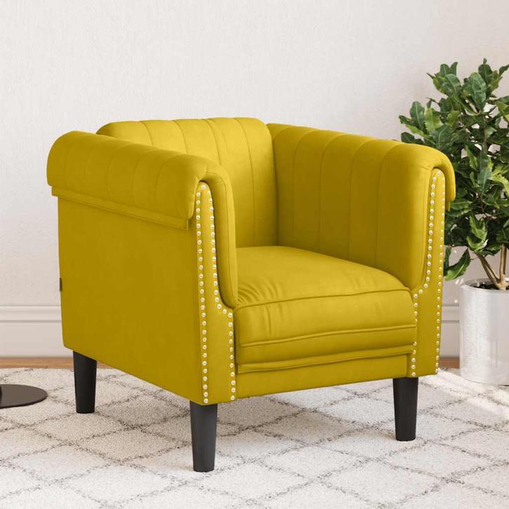 Fauteuil geel | Retour Deal | Blikvanger, Huis en Inrichting, Fauteuils, 75 tot 100 cm, 75 tot 100 cm, Nieuw, Stof, Verzenden