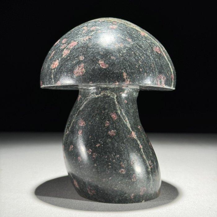 Sculpture de champignon en zoïsite de rubis sculptée à la, Antiek en Kunst, Kunst | Designobjecten