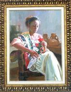 Francisco Sanchis Cortés (1969) - Mujer con flor roja