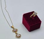 Zilver - 2-delige sieradenset - ketting en ring, Antiek en Kunst