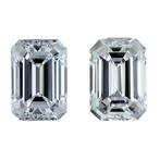 2 pcs Diamanten - 2.14 ct - Smaragd - D (kleurloos), E -, Handtassen en Accessoires, Edelstenen, Nieuw