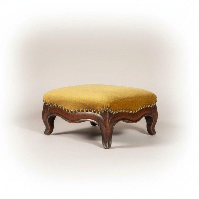 Voetbankje - Naaldhout, borchie, Fluweel - Luigi XV hout en, Antiquités & Art, Curiosités & Brocante