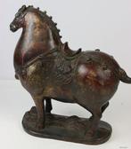 Groot beeld Tang paard - Brons - China, Antiek en Kunst