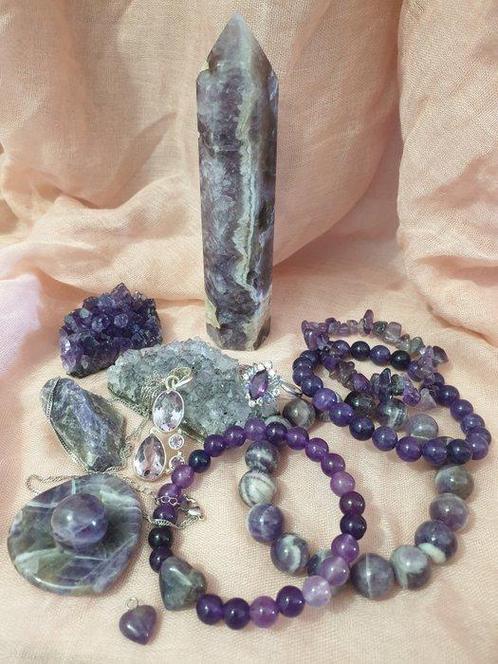 Themacollectie - Ametist (14 stuks), Verzamelen, Mineralen en Fossielen