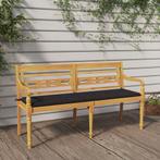 vidaXL Bankje Batavia met antracietkleurig kussen 150 cm, Tuin en Terras, Verzenden, Nieuw