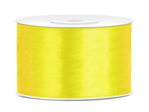 Satijn Lint Geel 38mm 25m, Hobby en Vrije tijd, Feestartikelen, Nieuw, Verzenden