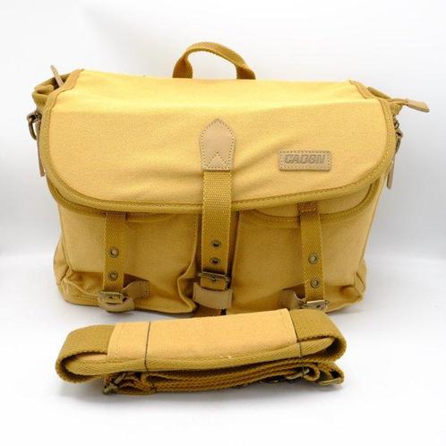 Caden vintage canvas schoudertas Lichtgoud (8309) Cameratas, Audio, Tv en Foto, Fotocamera's Analoog