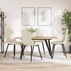 vidaXL Eetkamerstoelen 4 st fluweel crèmewit, Huis en Inrichting, Stoelen, Verzenden, Nieuw