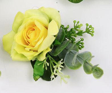 Luxe polscorsage, corsage van zijderoos geel met elastisch, Maison & Meubles, Accessoires pour la Maison | Plantes & Fleurs artificielles