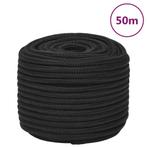 vidaXL Boottouw 14 mm 50 m polypropeen zwart, Verzenden, Nieuw