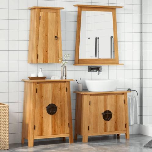 vidaXL 3-delige Badkamermeubelset massief grenenhout, Huis en Inrichting, Badkamer | Badkamermeubels, Nieuw, Verzenden
